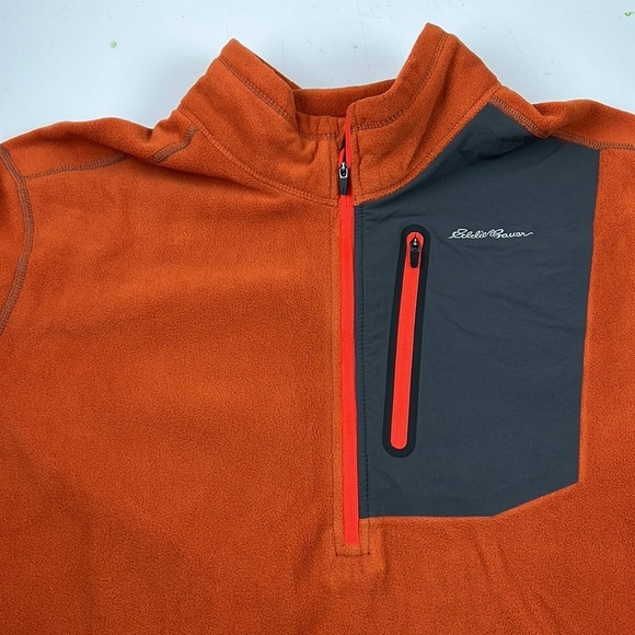 Men's Eddie Bauer burnt orange fleece  sweater - Picture 4 of 11